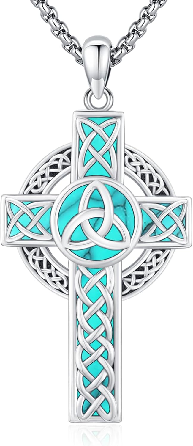 Sterling Silver Pentagram Necklace Triple Moon