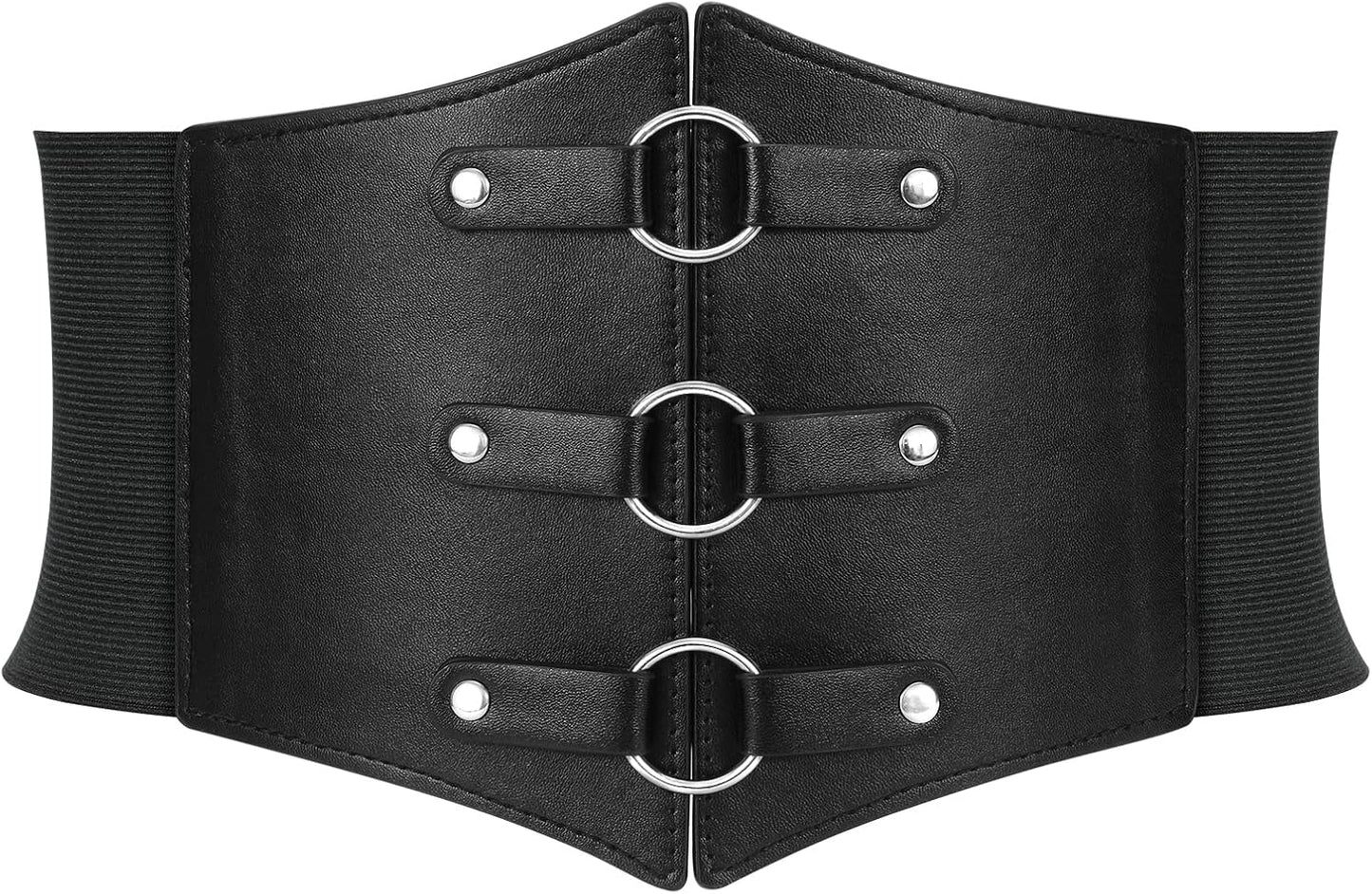 Metal Ring Wide Elastic Waspie Corset Belt