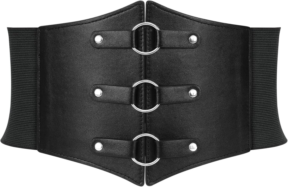 Metal Ring Wide Elastic Waspie Corset Belt