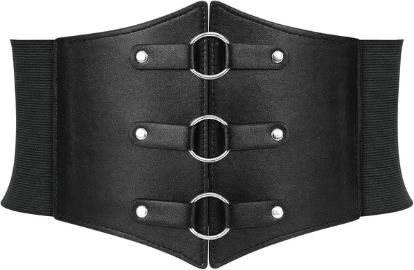 Metal Ring Wide Elastic Waspie Corset Belt