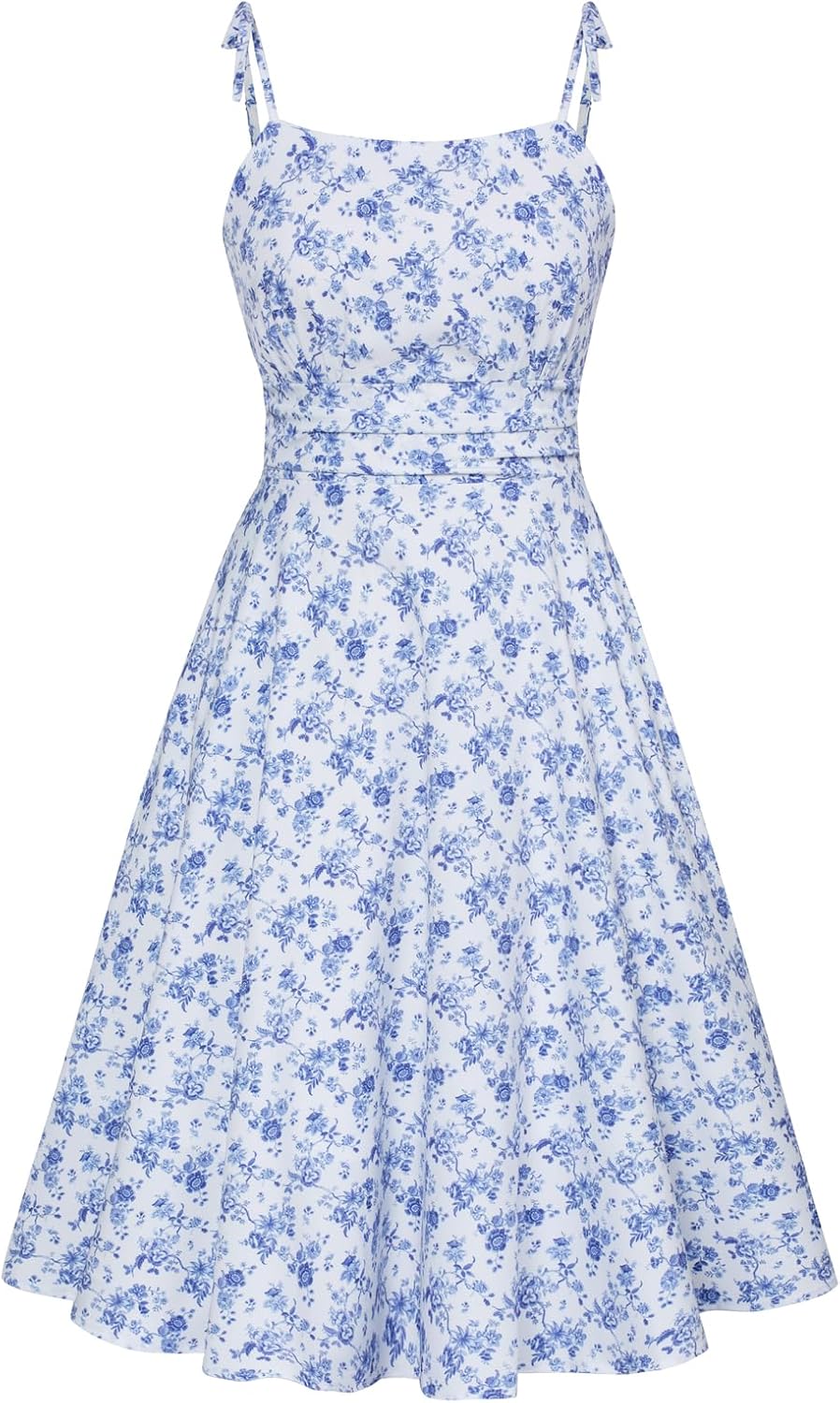 Summer Dress Spaghetti Strap Flowy Midi Beach Sundress Wedding Guest Cocktail Dress