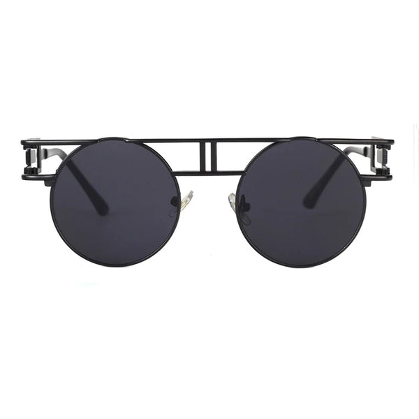 Big Frame Round Alloy Mirror Steampunk Sunglasses