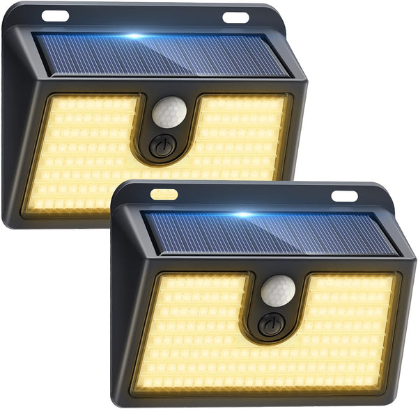 [6 Packs] Solar Motion Sensor Outdoor LED Light for Outside Walking dog Fence Backyard Deck Garde...