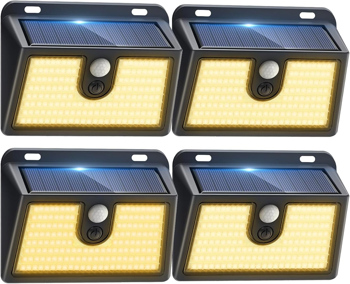 [6 Packs] Solar Motion Sensor Outdoor LED Light for Outside Walking dog Fence Backyard Deck Garde...