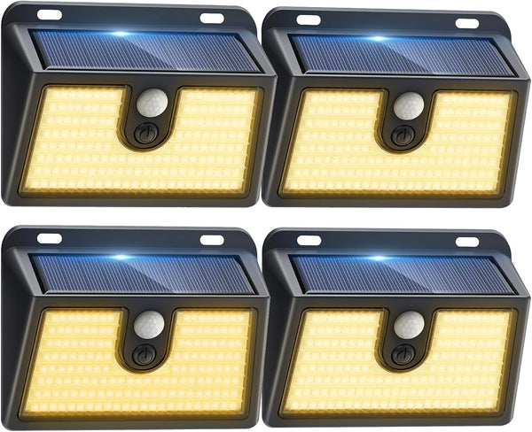 [6 Packs] Solar Motion Sensor Outdoor LED Light for Outside Walking dog Fence Backyard Deck Garde...