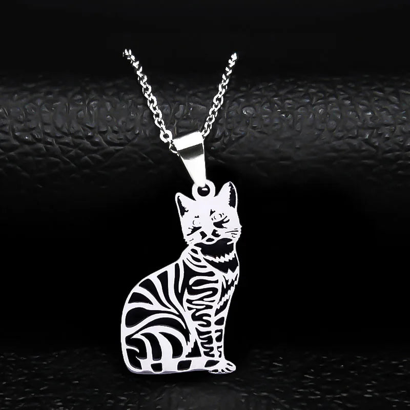 Cat Silhouette Necklace - Feline Spirit Jewelry