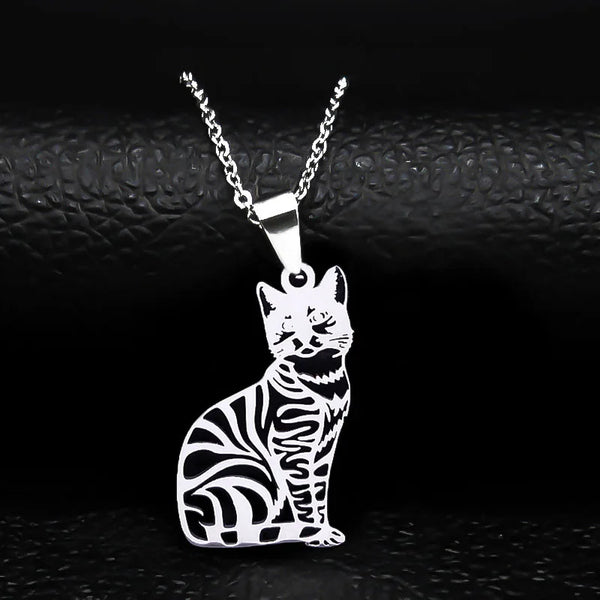 Cat Silhouette Necklace - Feline Spirit Jewelry