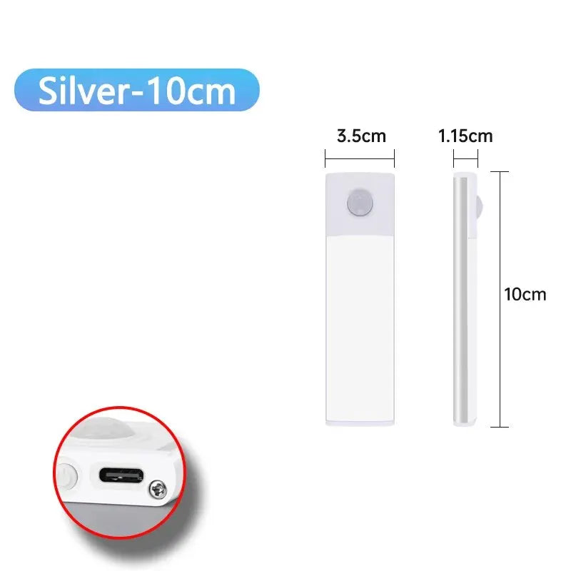 LED Cabinet Light USB Type-c Rechargeable Motion Sensor LED Lamp for Kitchen Wardrobe Cabinet Lig...