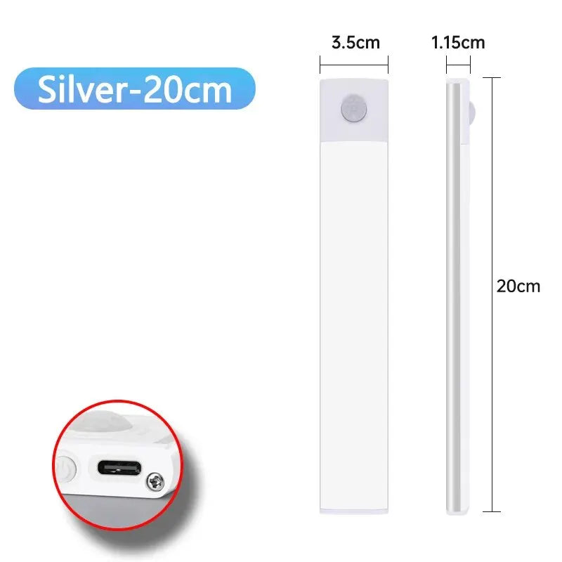 LED Cabinet Light USB Type-c Rechargeable Motion Sensor LED Lamp for Kitchen Wardrobe Cabinet Lig...