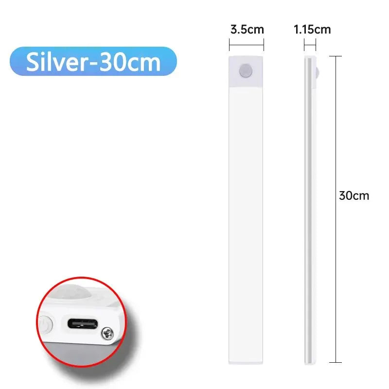 LED Cabinet Light USB Type-c Rechargeable Motion Sensor LED Lamp for Kitchen Wardrobe Cabinet Lig...
