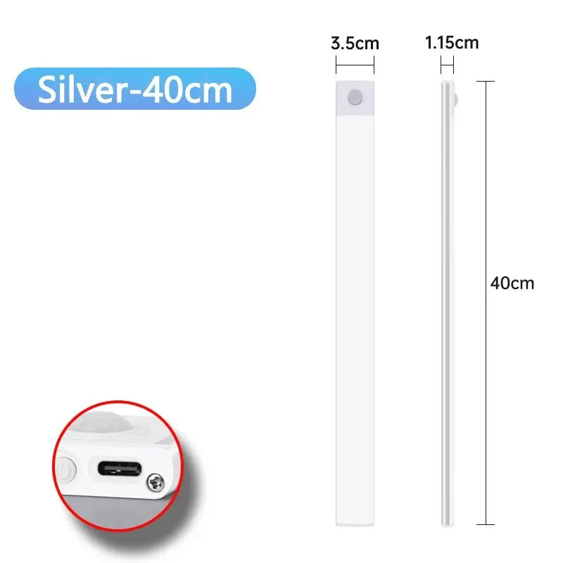 LED Cabinet Light USB Type-c Rechargeable Motion Sensor LED Lamp for Kitchen Wardrobe Cabinet Lig...