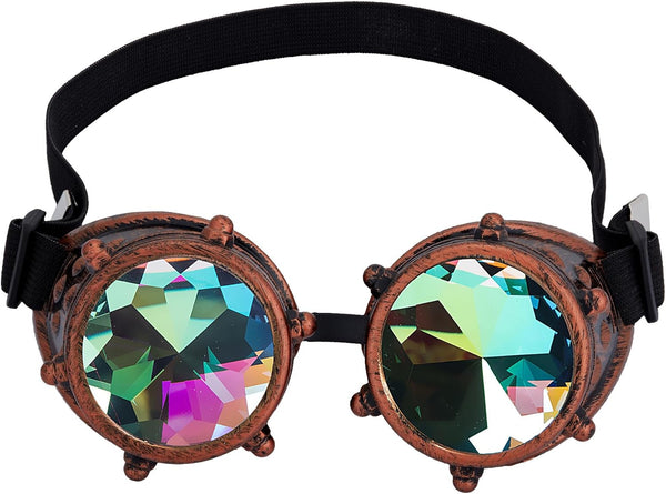 Spiked Kaleidoscope Rainbow Crystal Rave Goggles