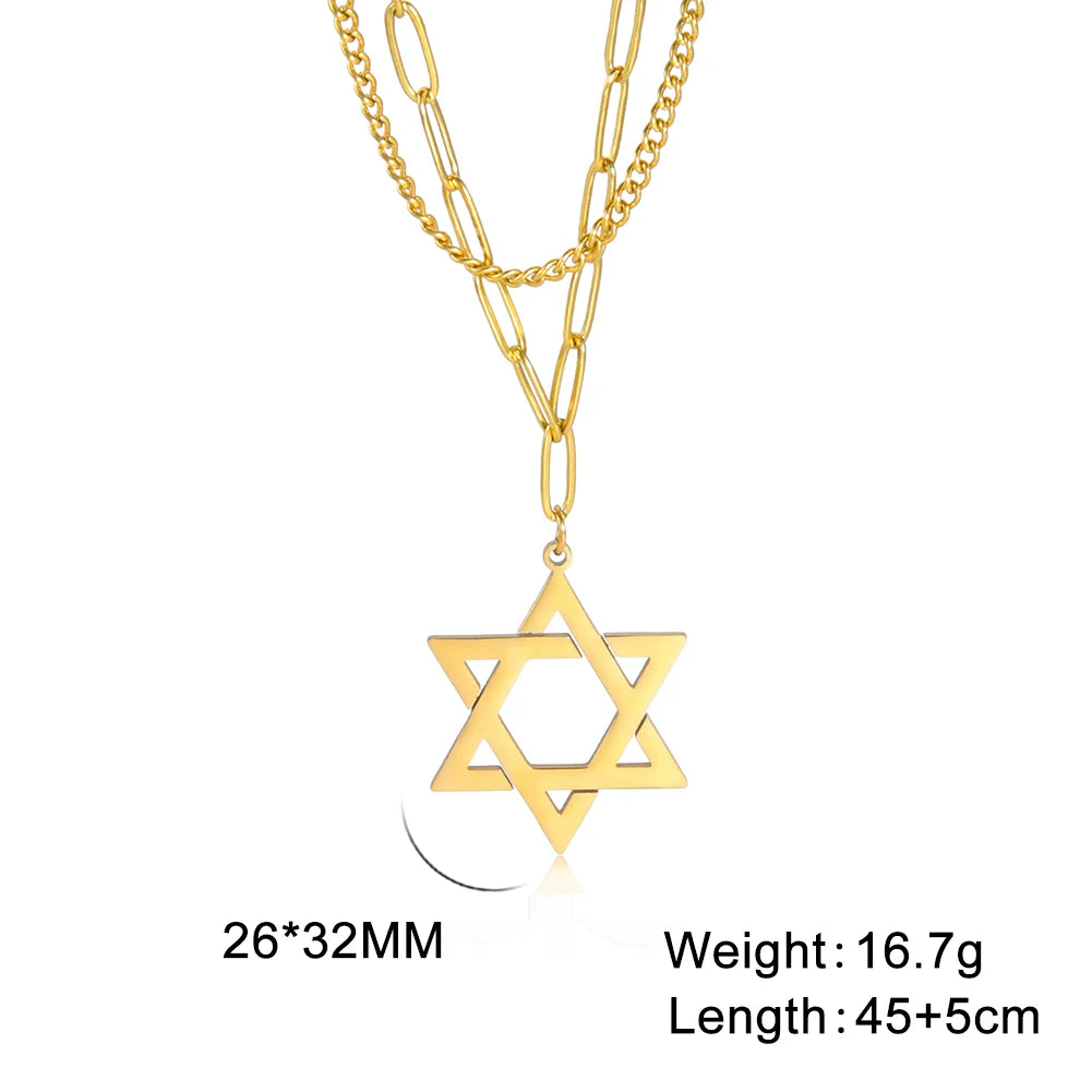 Star of David Necklace Pentagon Vintage