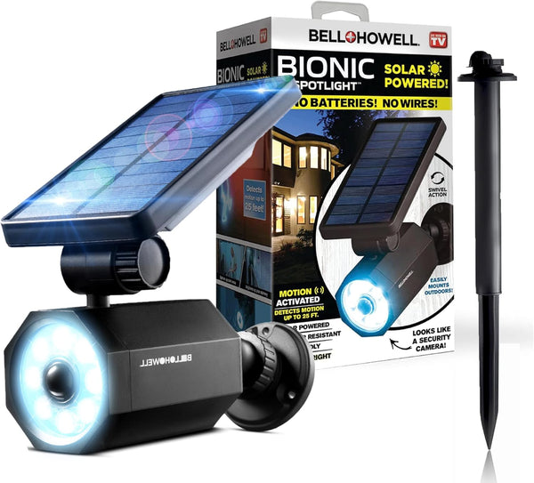 Bell+howell Bionic Spotlight Motion Solar Spot LED Light, for Garden, Lawn as Seen on tv