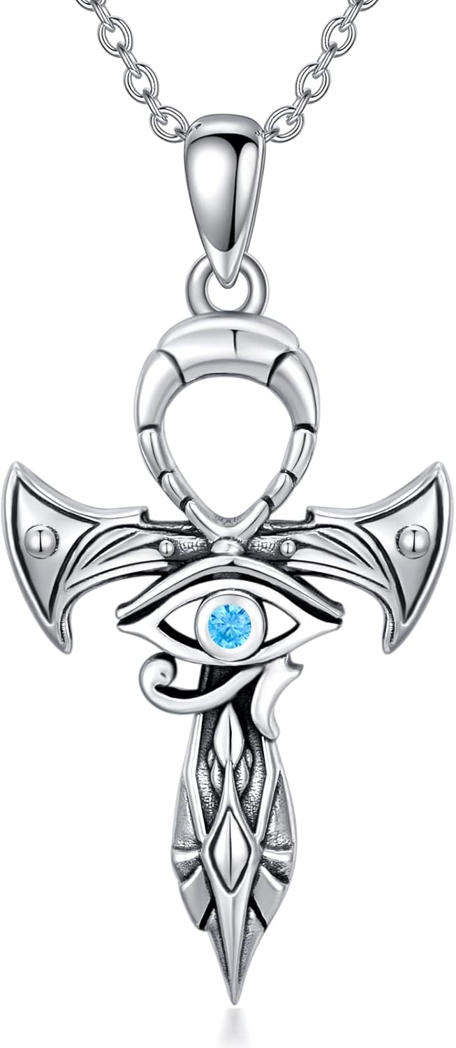 Sterling Silver Pentagram Necklace Triple Moon