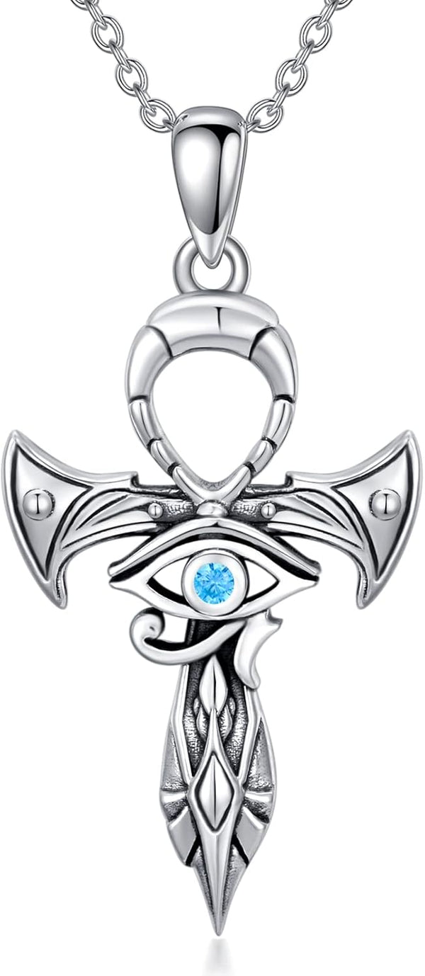 Sterling Silver Pentagram Necklace Triple Moon