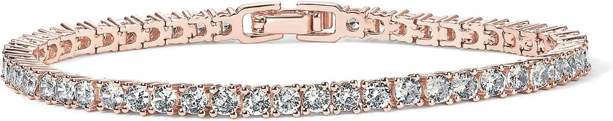 PAVOI 14K Gold Plated 3mm Cubic Zirconia Classic Tennis Bracelet | Gold Bracelets for Women