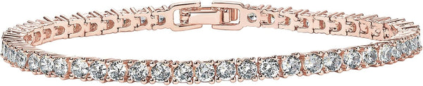 PAVOI 14K Gold Plated 3mm Cubic Zirconia Classic Tennis Bracelet | Gold Bracelets for Women