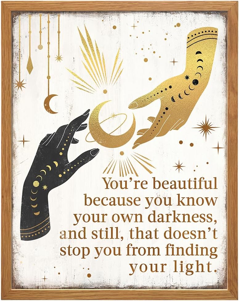 Boho Witchcraft Wall Art - Gothic Witchy Room Decor - Inspirational Positive Quotes for Women - Encouraging Gifts - Shabby chic Celestial Wicca Wiccan Witch Motivational poster - Pagan Supplies