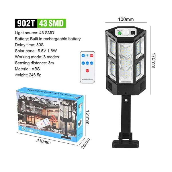 15000lm Irradiation 500㎡ Solar Light for Outdoor Sunlight Motion Sensor IP65 Waterproof Garden St...