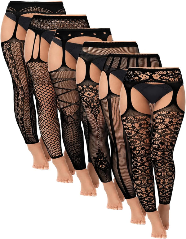 Fishnet Thigh-High Stockings – 6 Pairs Plus Size