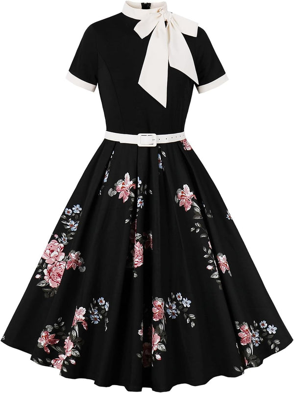 Vintage Swing Dress - 1950s Rockabilly Pin-Up Style