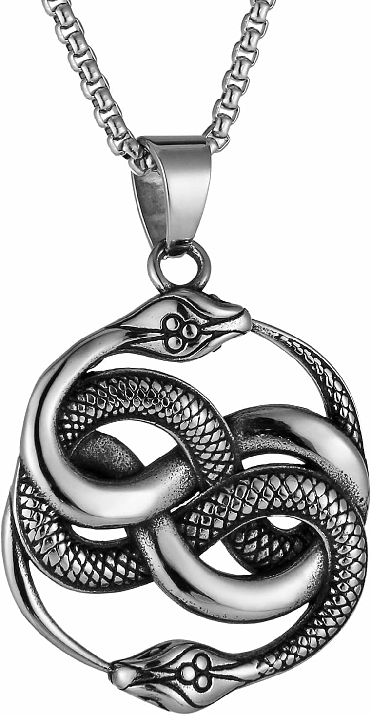 Gothic Snake Pendant - Serpent Ritual Necklace