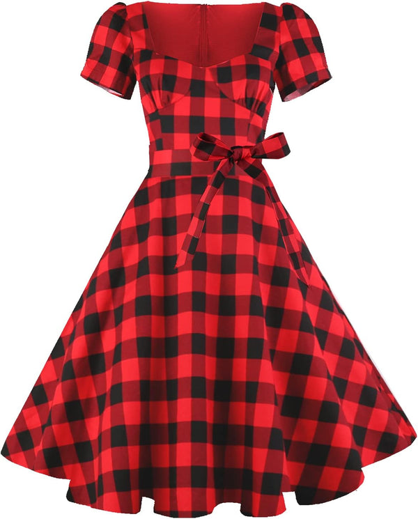 Vintage Swing Dress - 1950s Rockabilly Pin-Up Style