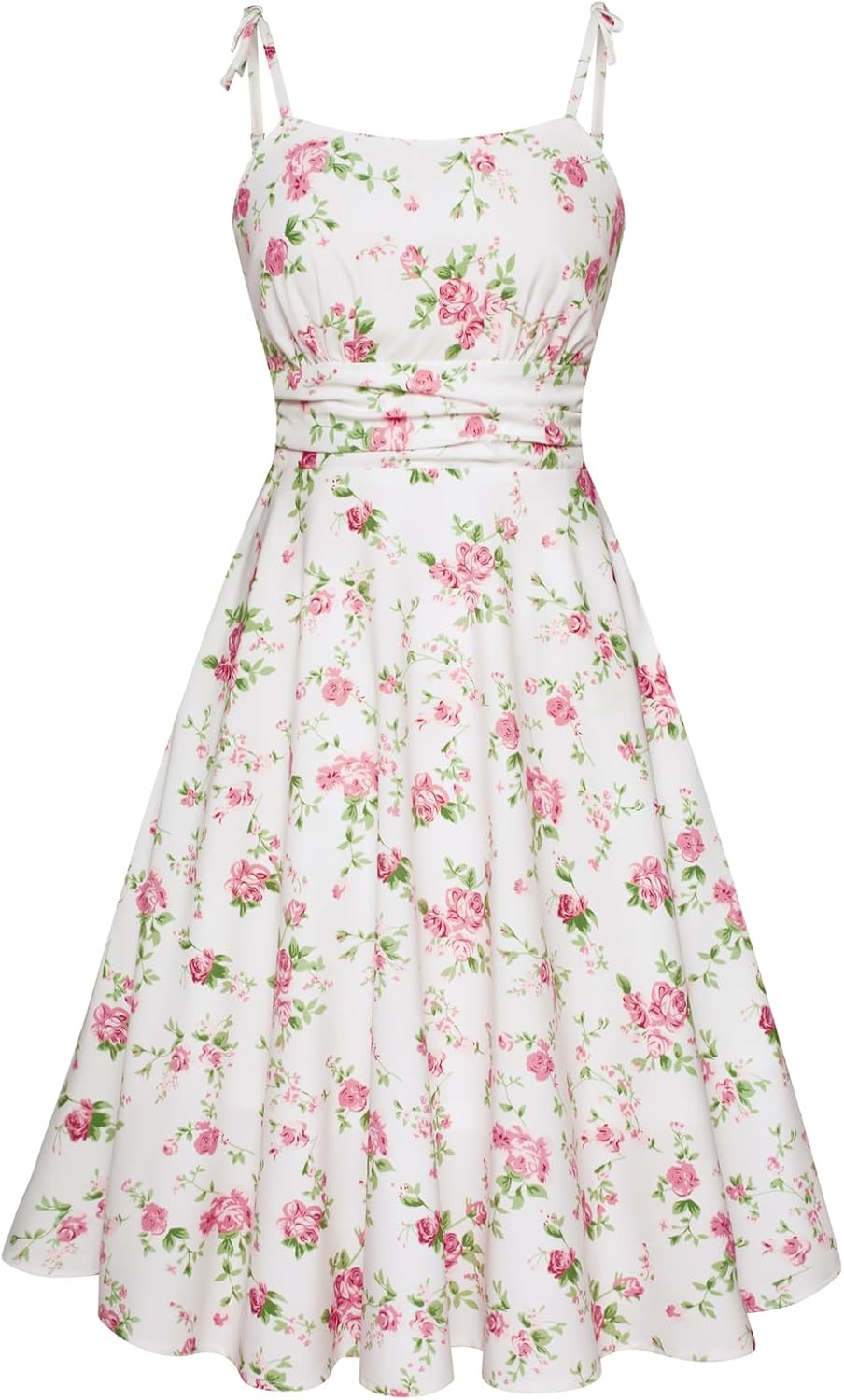 Summer Dress Spaghetti Strap Flowy Midi Beach Sundress Wedding Guest Cocktail Dress