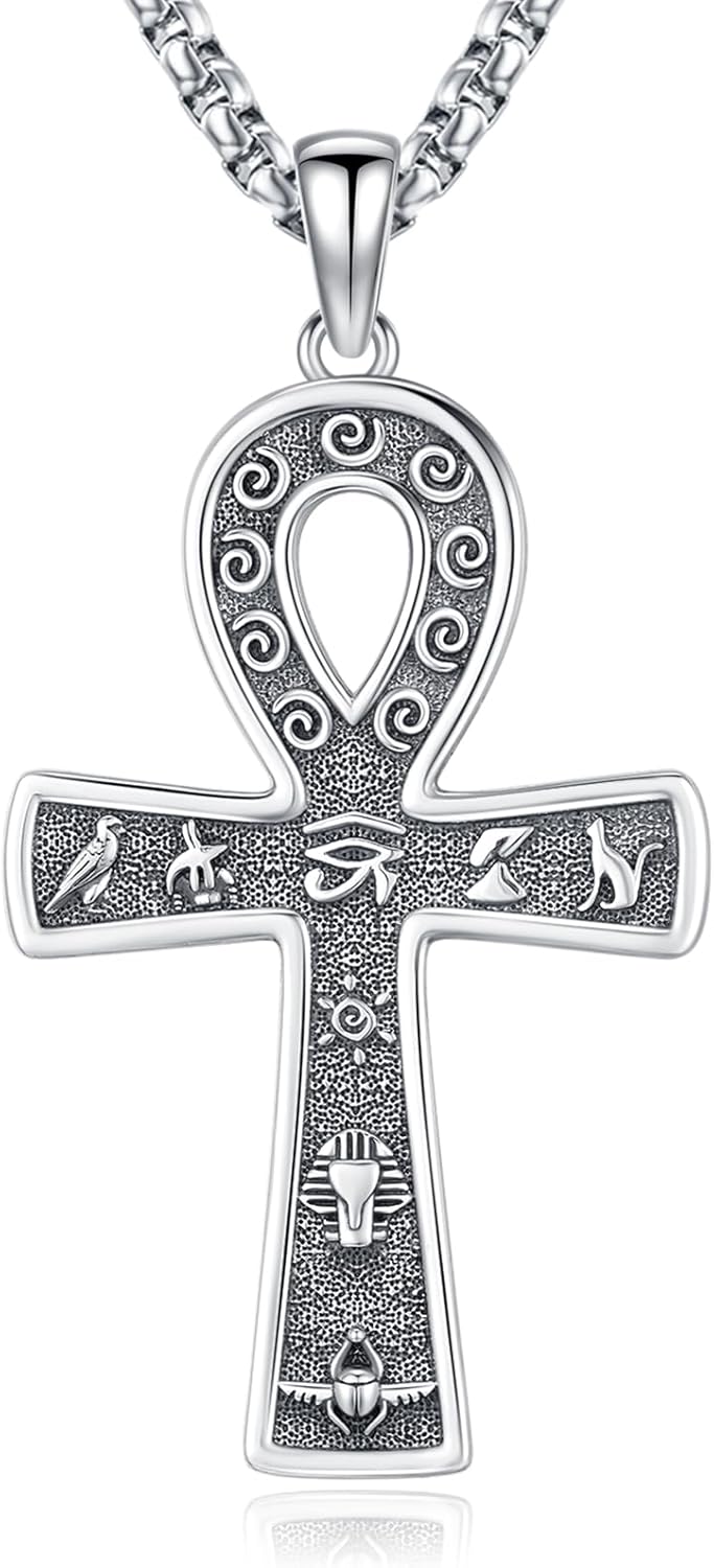 Sterling Silver Pentagram Necklace Triple Moon Tetragrammaton