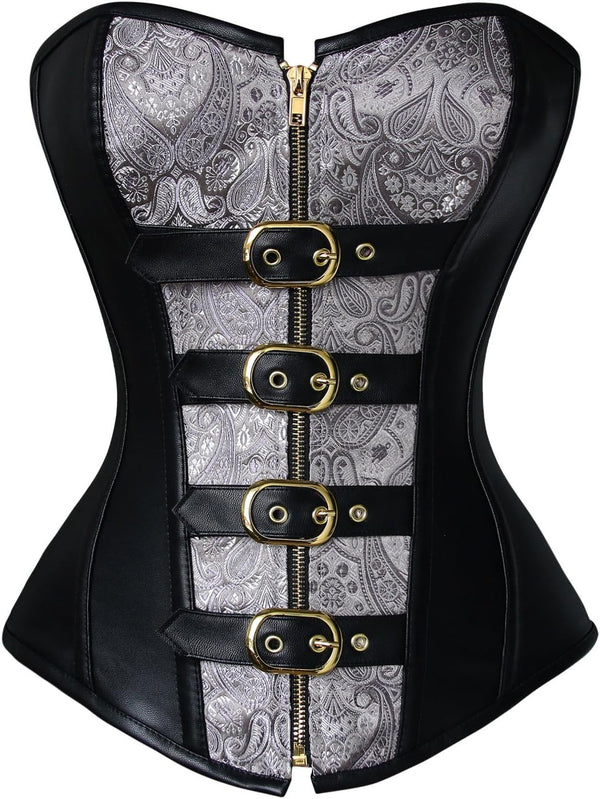 Gothic Corset Bustier with Chain Detail