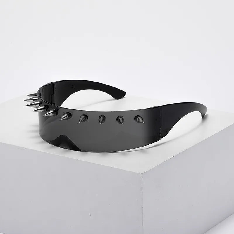 Big Frame Nail Rivet One-Piece Steampunk Sunglasses Main image