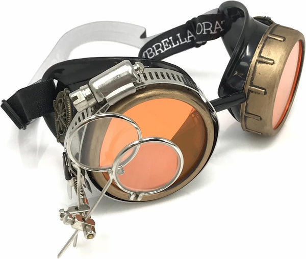 Victorian Steampunk Goggles with Compass & Ocular Loupe