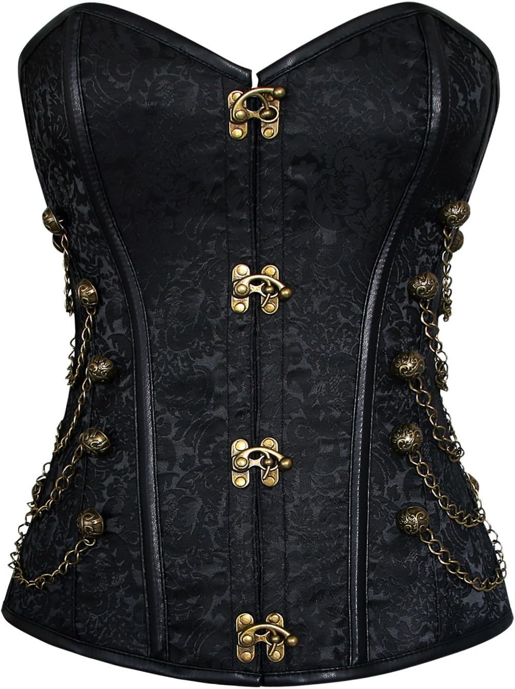 Gothic Corset Bustier with Chain Detail