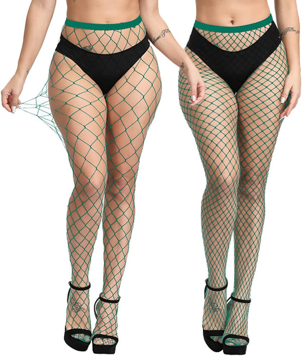 High Waist Fishnet Suspender Stockings