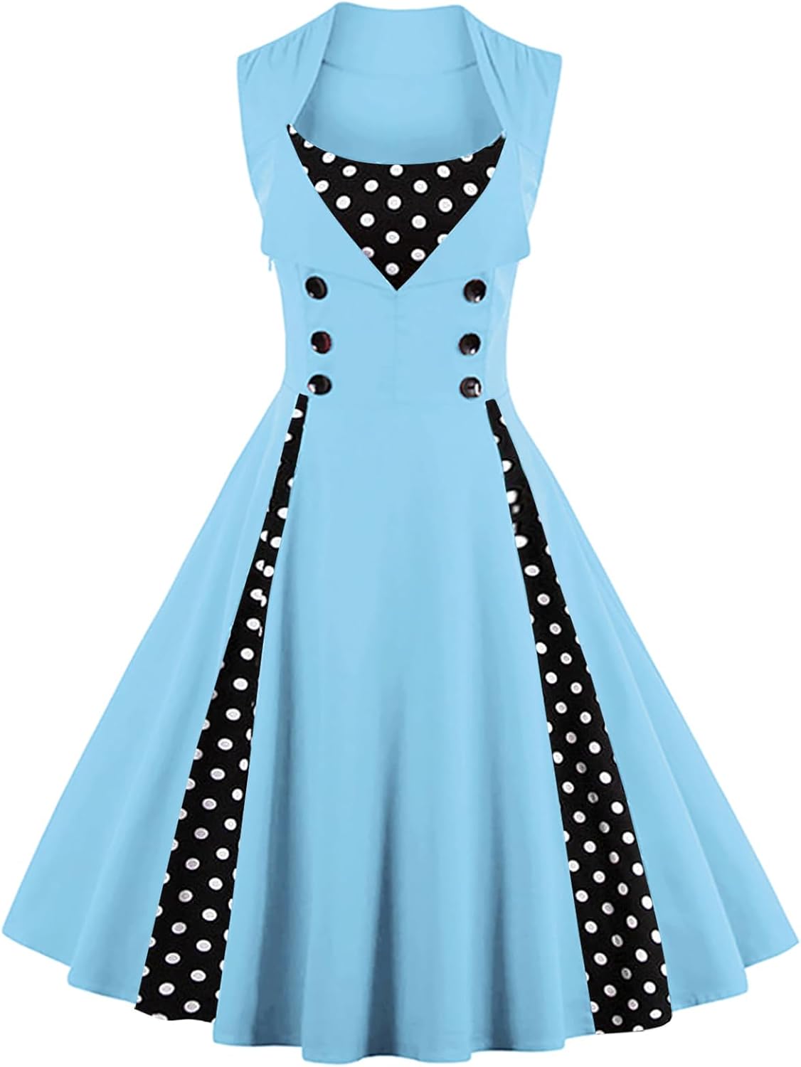 Polka Dot Style Cocktail Party Swing Dress