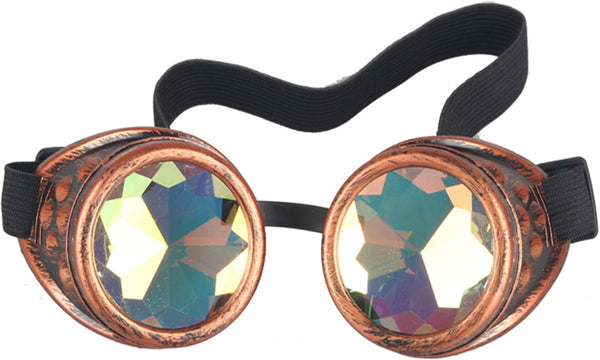 Spiked Kaleidoscope Rainbow Crystal Rave Goggles
