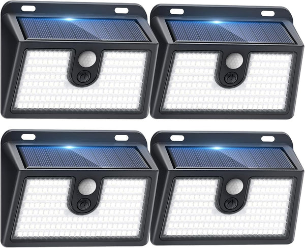 [6 Packs] Solar Motion Sensor Outdoor LED Light for Outside Walking dog Fence Backyard Deck Garde...