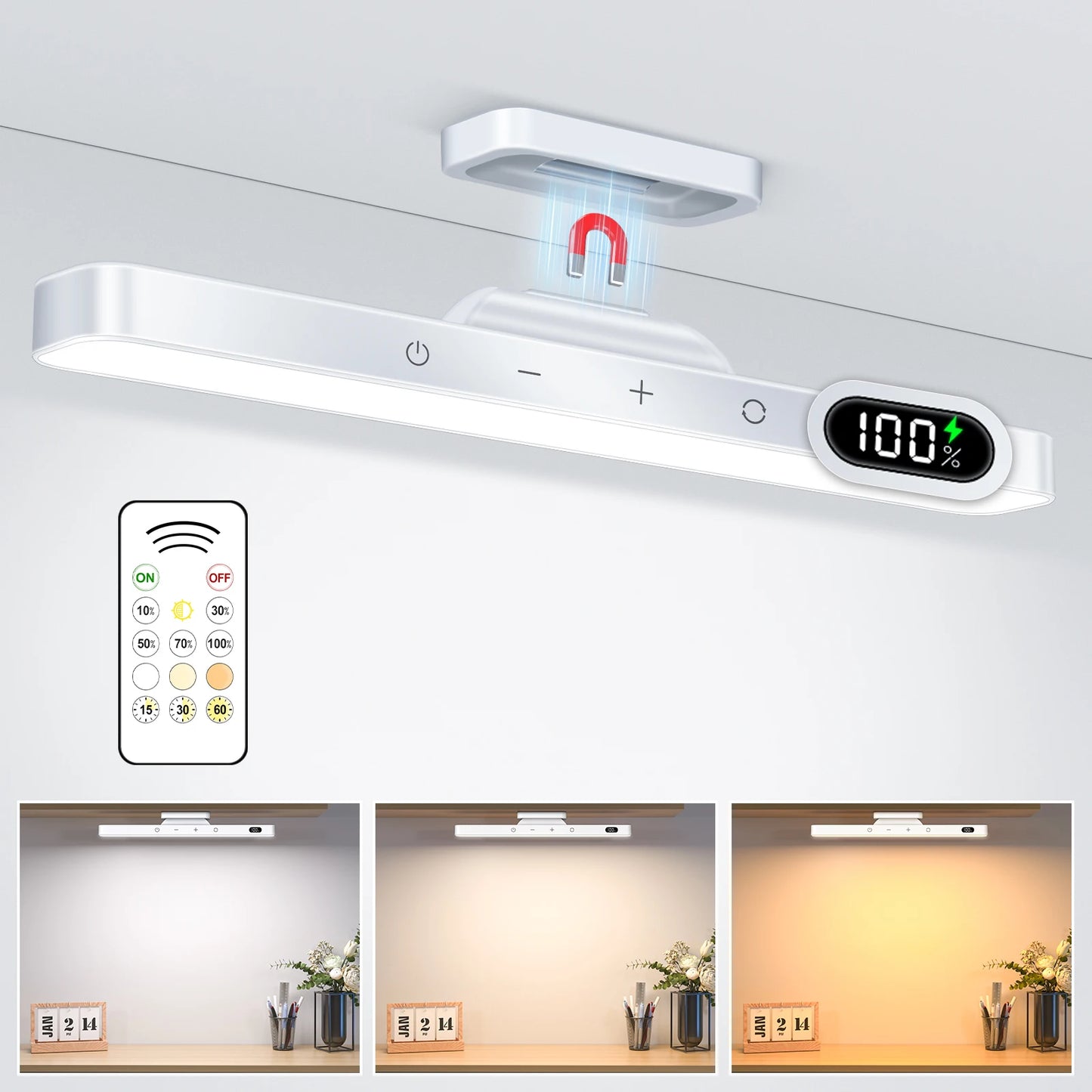Willed 5w Dimmable Night LED Light With 2500mah Rechargeable Under Cabinet for Closet Bedside Desk