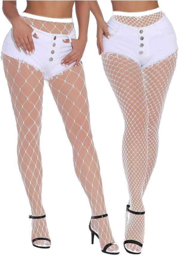High Waist Fishnet Suspender Stockings
