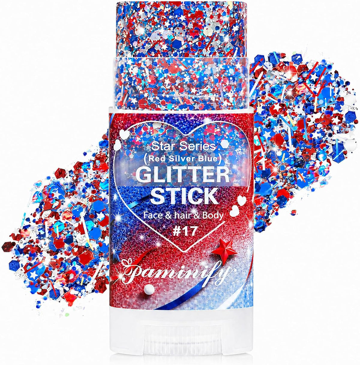 Blue Hair Glitter Stick,Royal Blue Face Glitter Stick,Blue School Spirit Day Accessories,Waterproof Singer Concert Halloween Chunky Sequins Makeup,Cheer Glitter for Football Sports Game Day