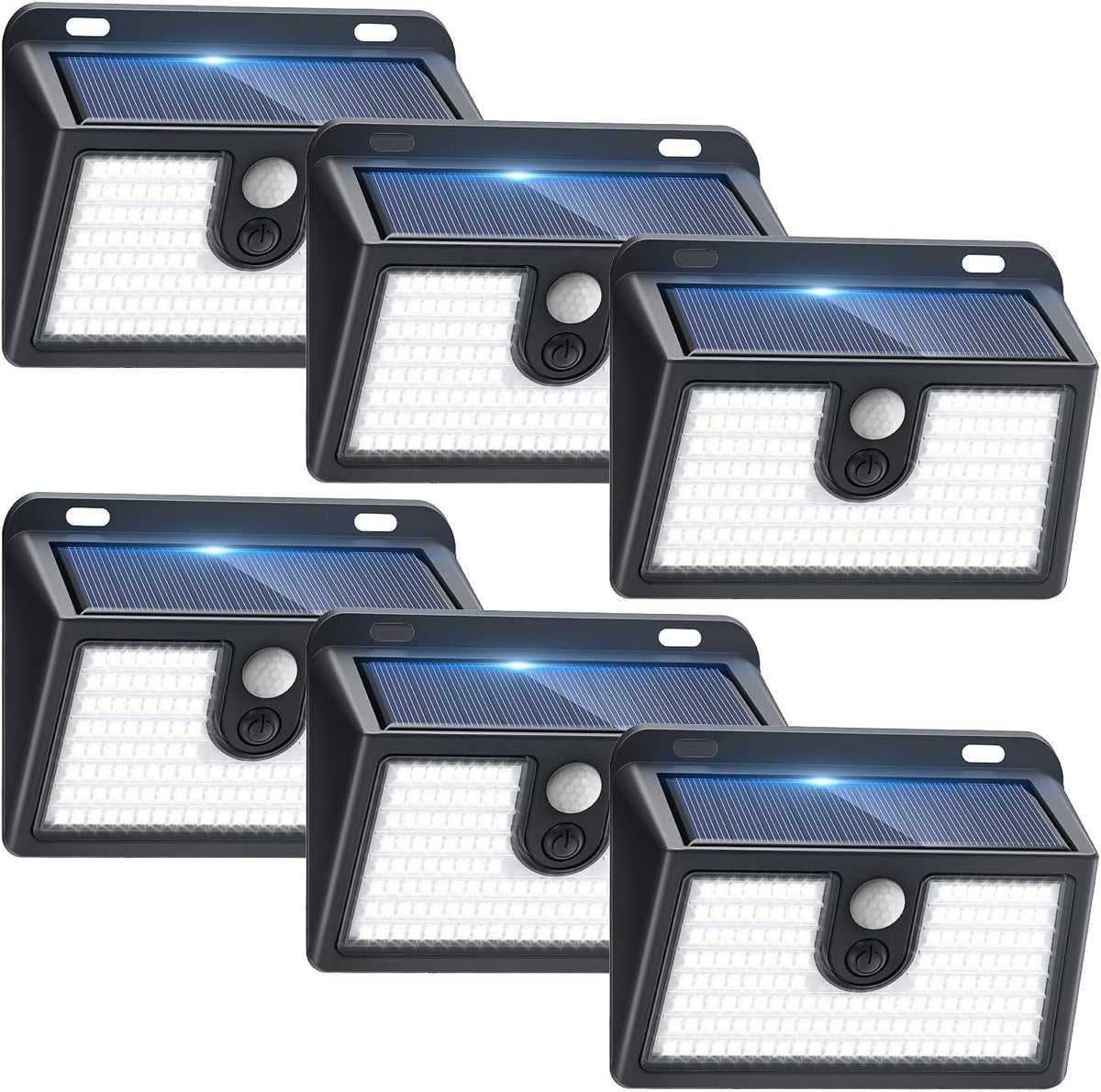 [6 Packs] Solar Motion Sensor Outdoor LED Light for Outside Walking dog Fence Backyard Deck Garde...