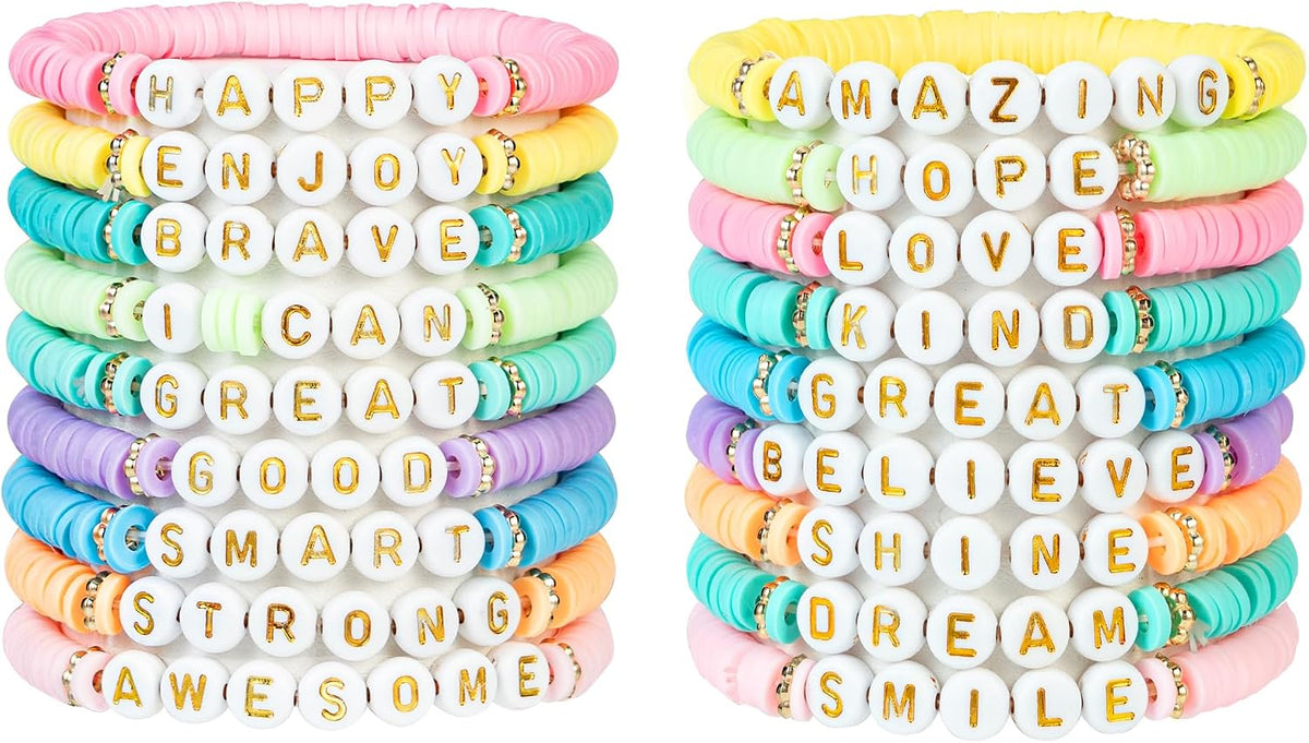 JIASHUYEYE Party Favors for Kids Ages 8-12, Colorful Preppy Friendship Bracelet Set for Girls, Birthday Goodie Bags and Classroom Prizes