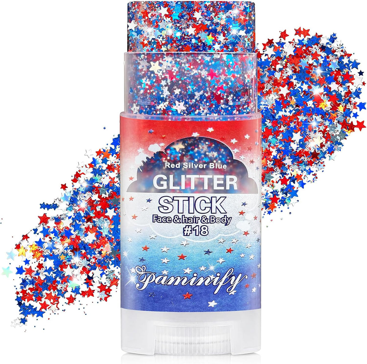 Blue Hair Glitter Stick,Royal Blue Face Glitter Stick,Blue School Spirit Day Accessories,Waterproof Singer Concert Halloween Chunky Sequins Makeup,Cheer Glitter for Football Sports Game Day