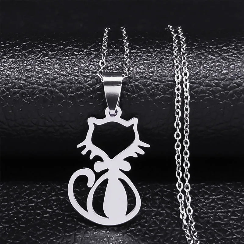 Cat Silhouette Necklace - Feline Spirit Jewelry