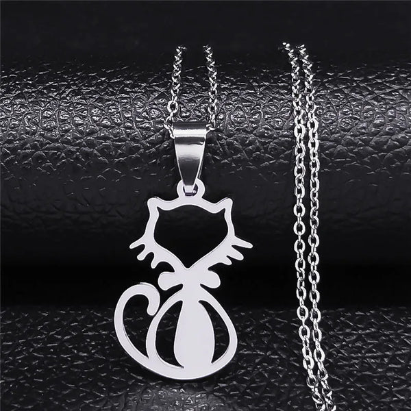 Cat Silhouette Necklace - Feline Spirit Jewelry