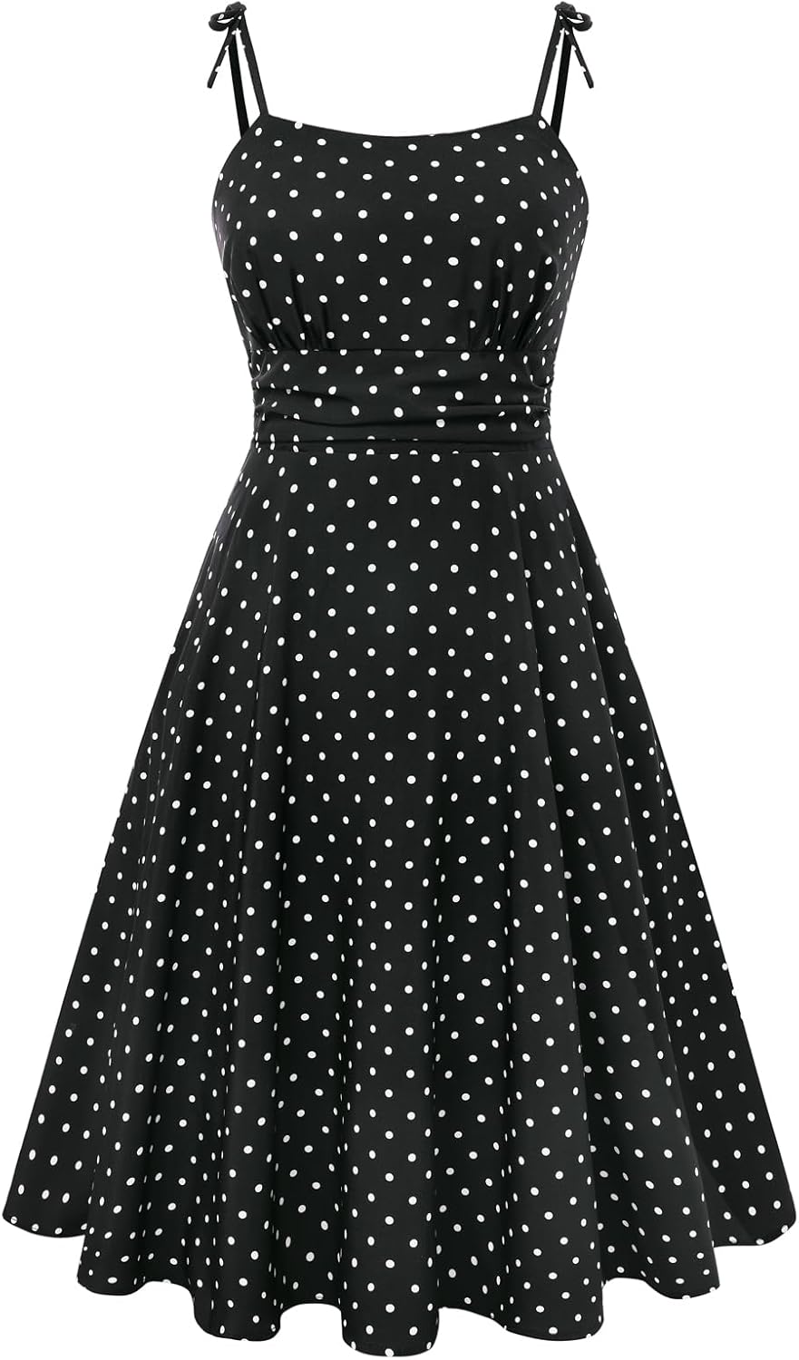 Summer Dress Spaghetti Strap Flowy Midi Beach Sundress Wedding Guest Cocktail Dress