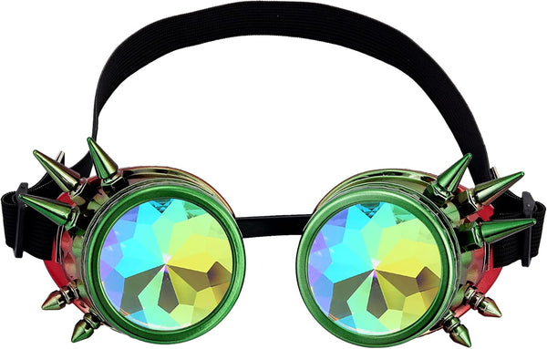 Spiked Kaleidoscope Rainbow Crystal Rave Goggles