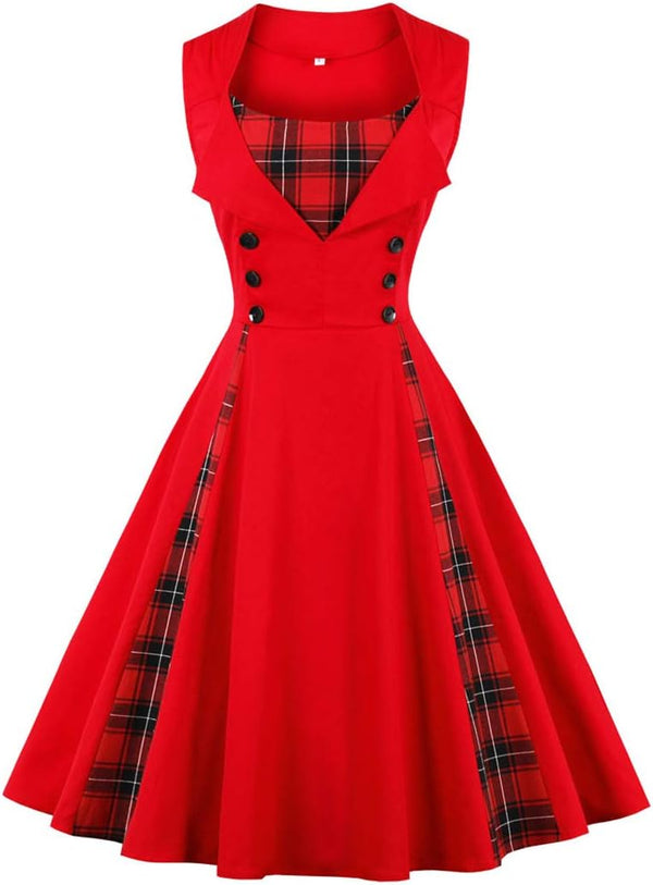 Polka Dot Style Cocktail Party Swing Dress