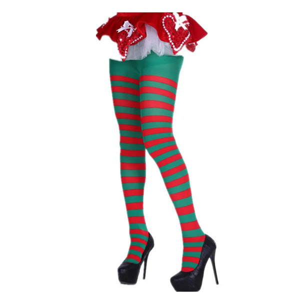 Rainbow Striped Goth Punk High Waist Pantyhose